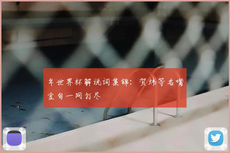 年世界杯解说词集锦：贺炜等名嘴金句一网打尽